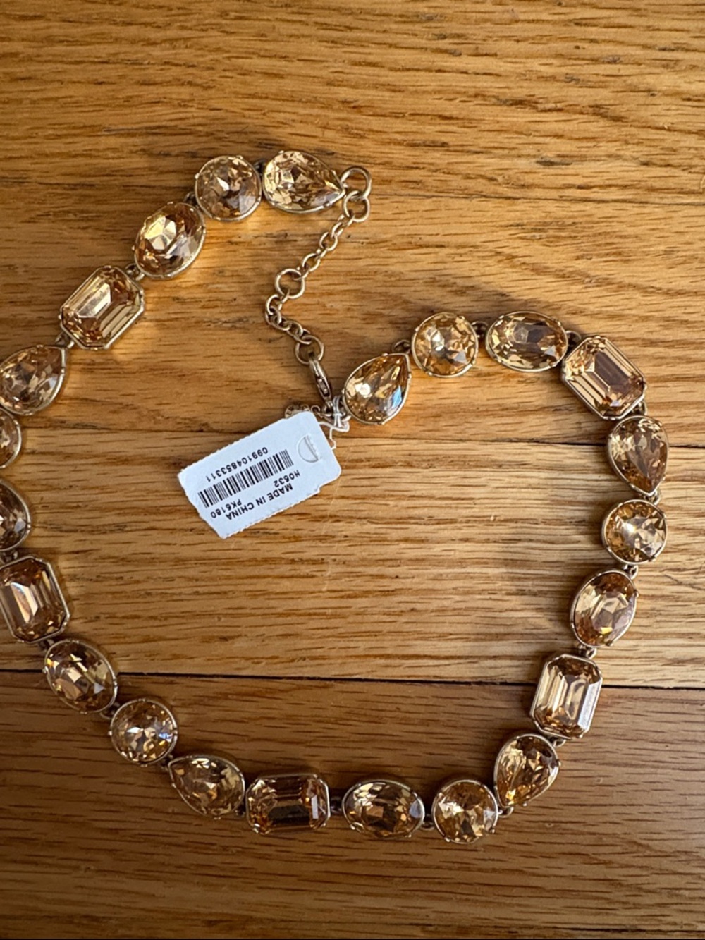 J. Crew Gold-Tone Champagne Crystal Collar Necklace - Picture 2 of 2